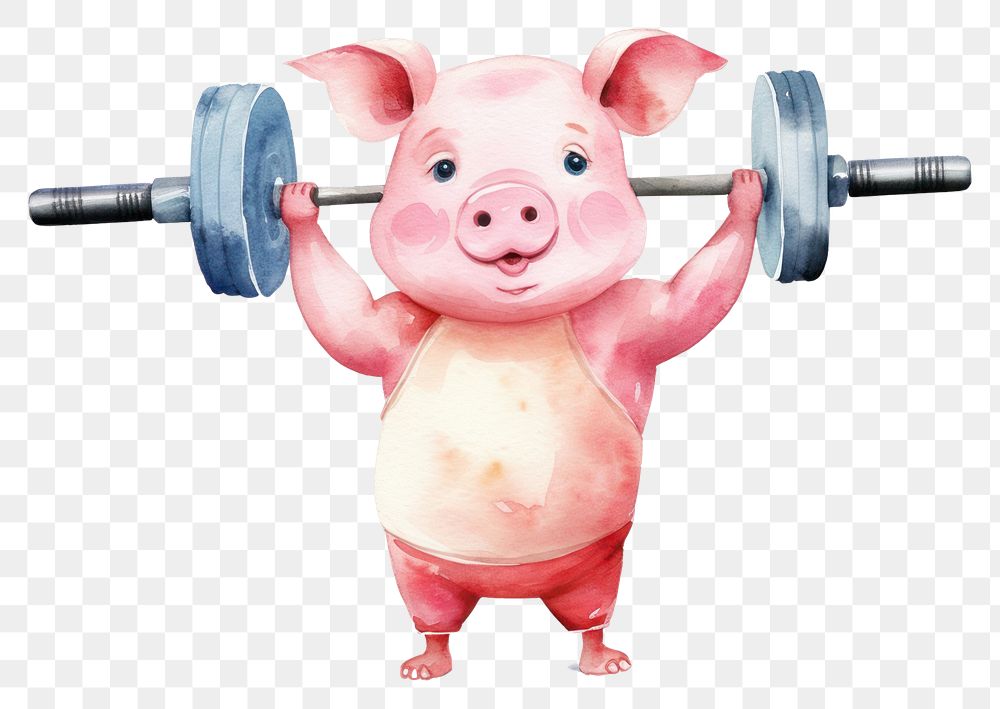 PNG Fitness pig mammal animal. AI generated Image by rawpixel.