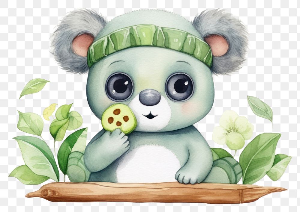 PNG Koala getting spa cartoon nature cute. AI generated Image by rawpixel.