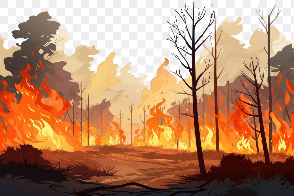 PNG Forest Fires fire outdoors forest. AI generated Image by rawpixel.
