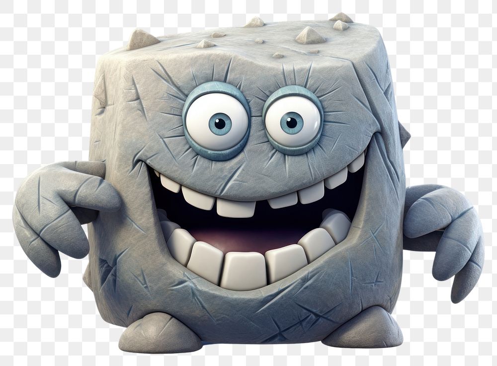 PNG Stone monster toy white background anthropomorphic. AI generated Image by rawpixel.