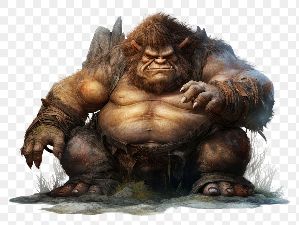 PNG Big troll mammal ape bodybuilder. AI generated Image by rawpixel.