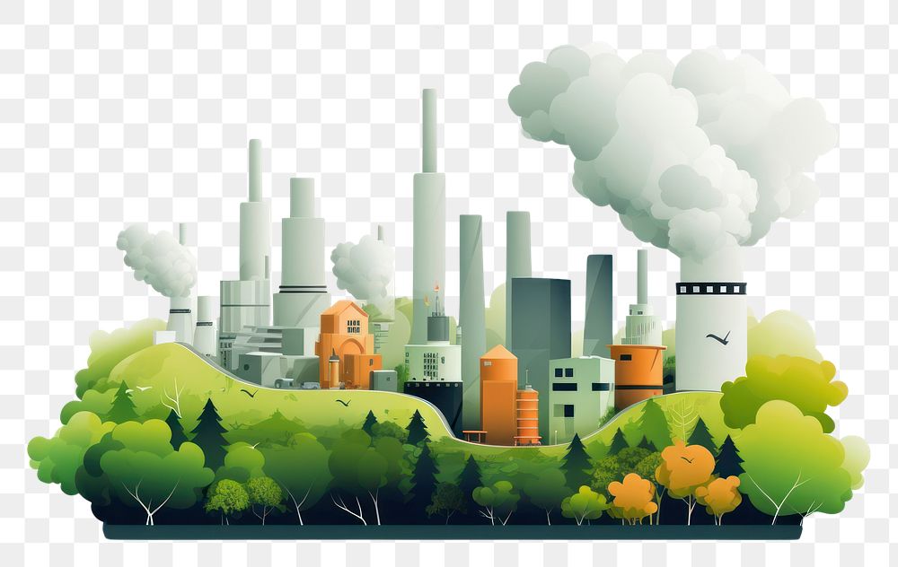 PNG Air Pollution architecture pollution factory. AI generated Image by rawpixel.