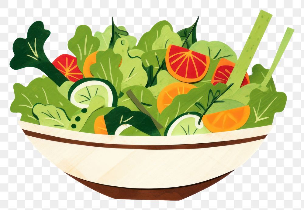 PNG Salad bowl vegetable plant food. AI generated Image by rawpixel.