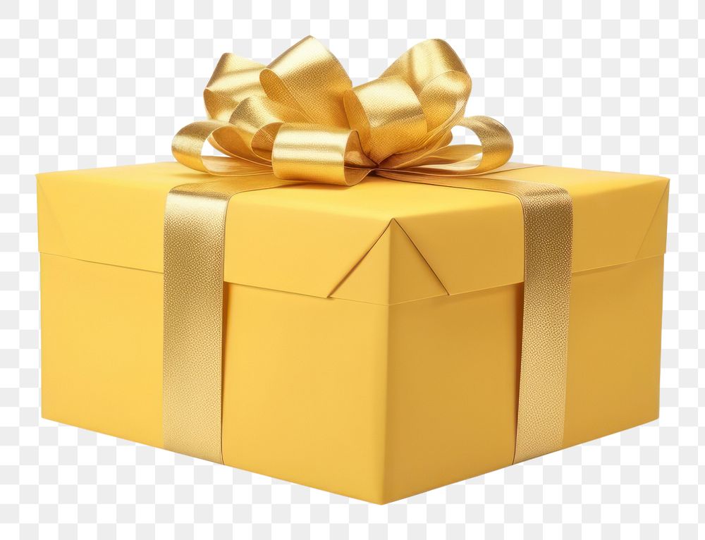 PNG  Gift box yellow . AI generated Image by rawpixel.
