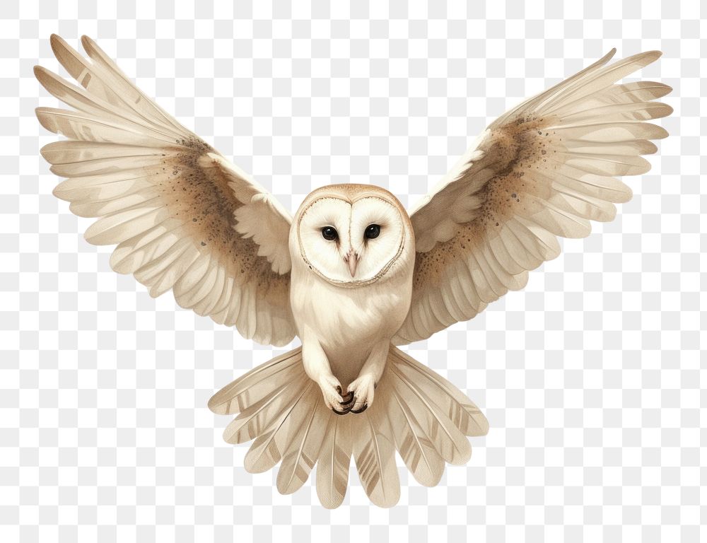 PNG  Common barn owl animal flying bird