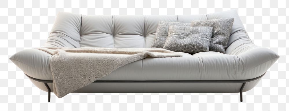 PNG  A grey bed furniture cushion pillow. AI generated Image by rawpixel.