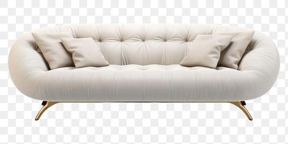 PNG  A luxurysofa bean furniture cushion white. AI generated Image by rawpixel.
