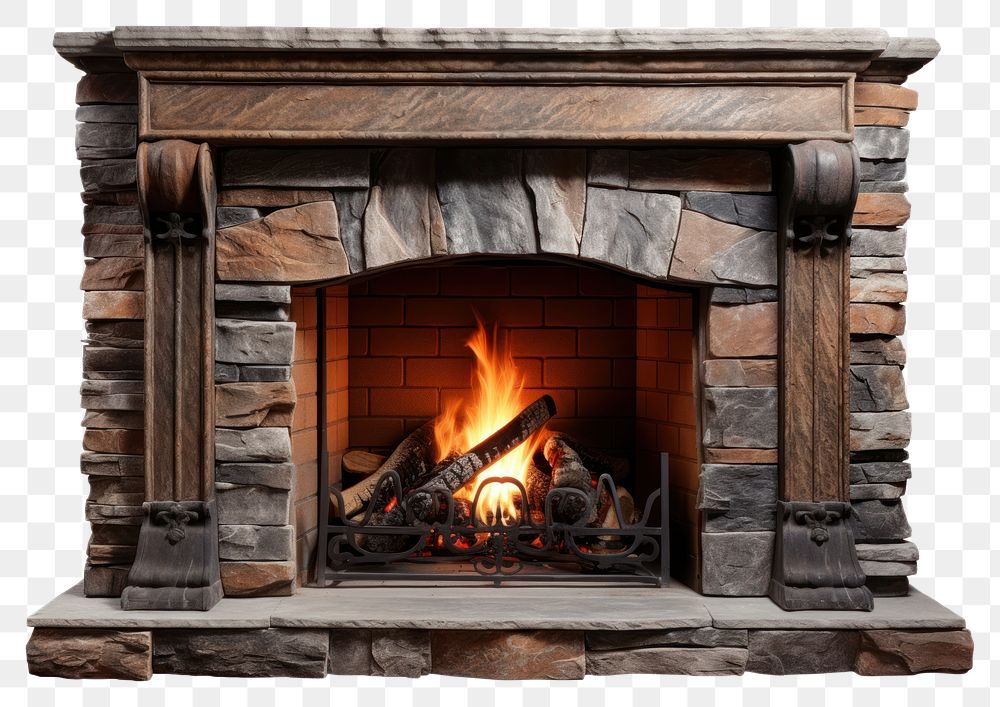 PNG  Fireplace hearth  architecture. AI generated Image by rawpixel.