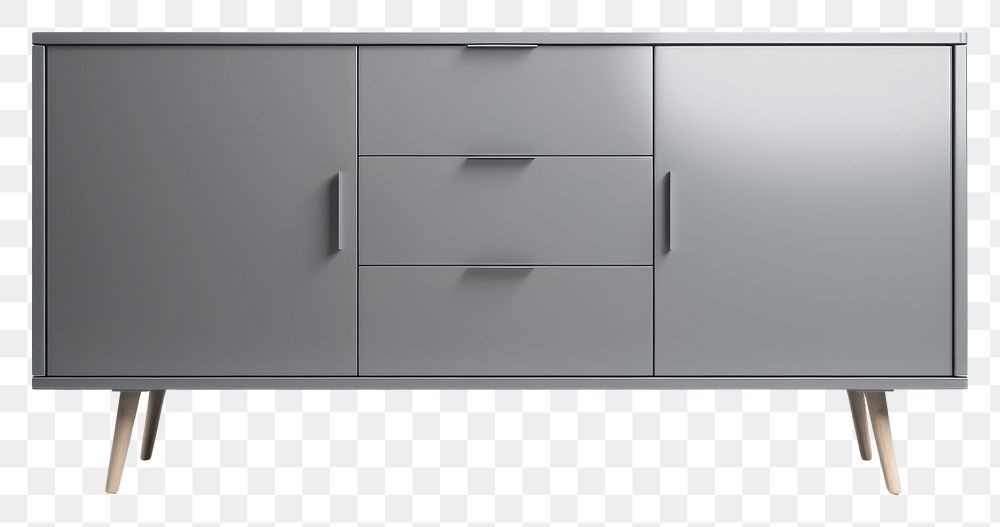 PNG  Modern grey cabinet furniture sideboard . AI generated Image by rawpixel.