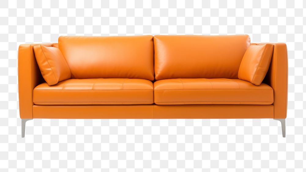 PNG  Modern pale orange sofa furniture cushion . AI generated Image by rawpixel.