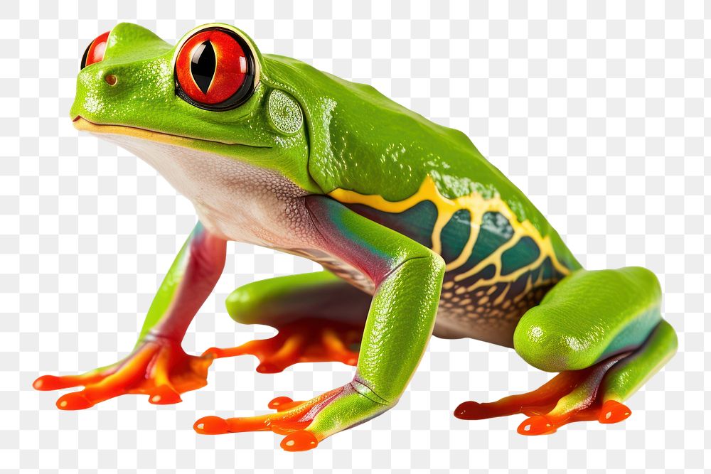 PNG Red eyed tree frog amphibian wildlife reptile. AI generated Image by rawpixel.