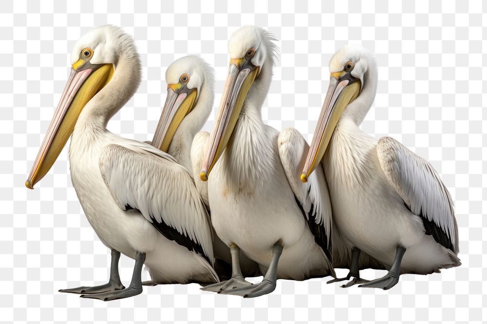 PNG Pelicans animal bird white background. AI generated Image by rawpixel.