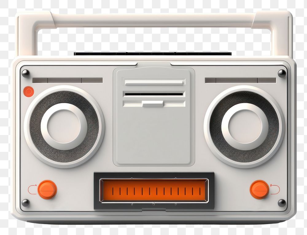 PNG white retro cassette player. AI generated image by rawpixel.