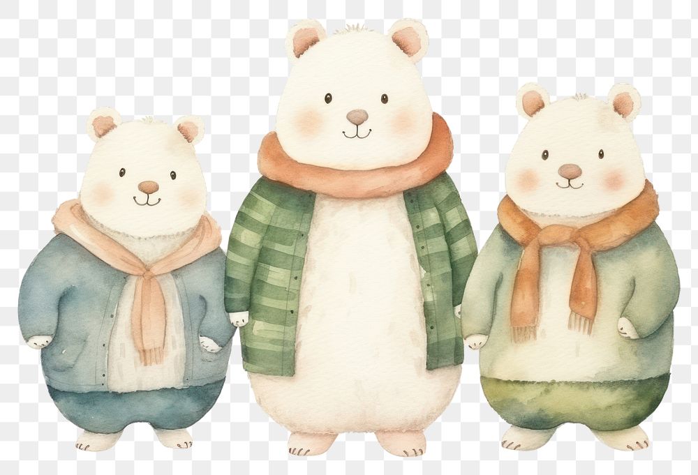 PNG Hamster family cartoon cute toy. 