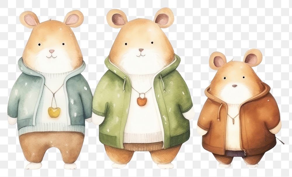 PNG Hamster family animal figurine cartoon. AI generated Image by rawpixel.