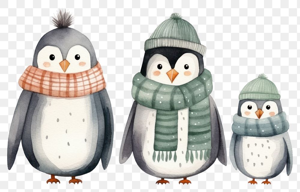 PNG Penguin family cartoon winter animal