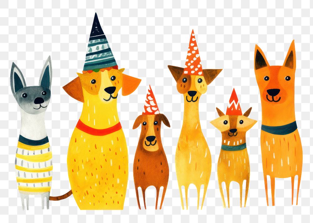 PNG  Retro dog party mammal animal pet. AI generated Image by rawpixel.