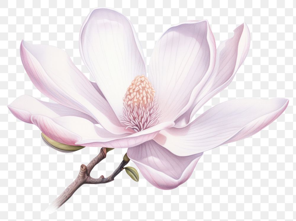 PNG  Magnolia flower blossom petal plant. AI generated Image by rawpixel.
