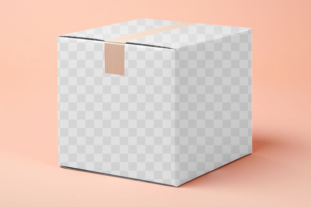 Cardboard box png mockup, transparent design