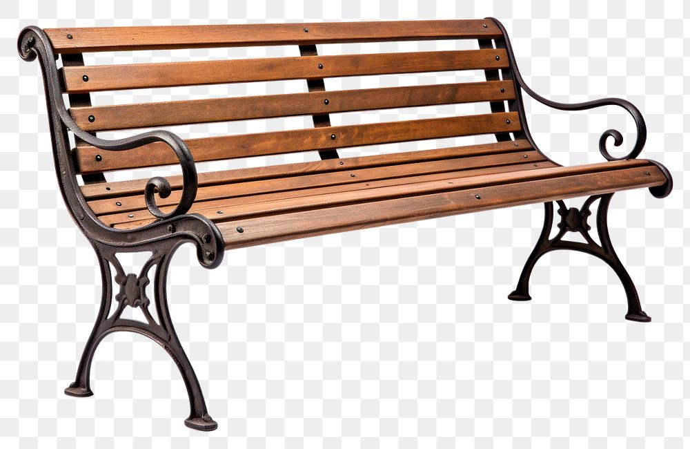 PNG  Bench furniture white background architecture. AI generated Image by rawpixel.