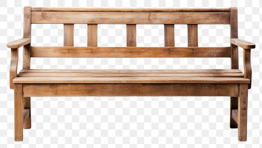 PNG  Bench furniture white background architecture