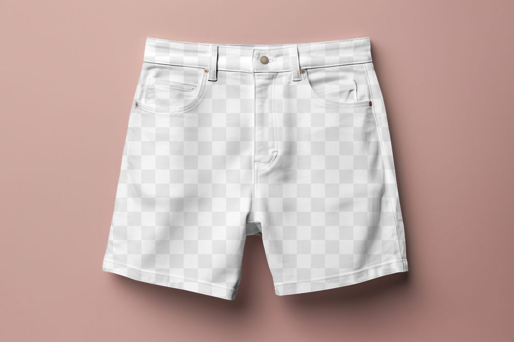 Causal shorts png, transparent mockup