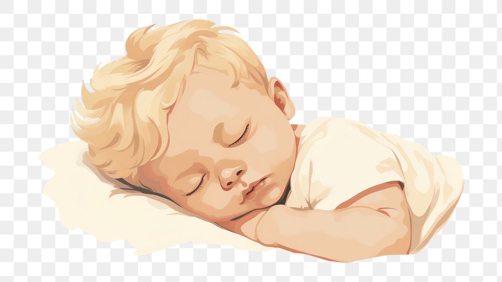 PNG Newborn baby sleeping portrait blonde. AI generated Image by rawpixel.