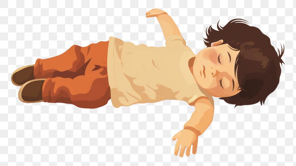 PNG Child sleeping cartoon baby. AI generated Image by rawpixel.