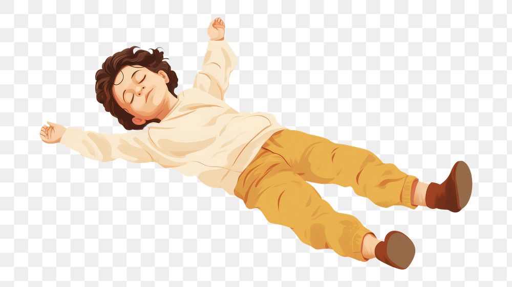 PNG Kid sleeping illustrated relaxation. AI generated Image by rawpixel.