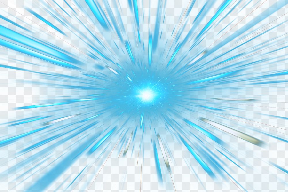Blue space warp effect png, transparent background