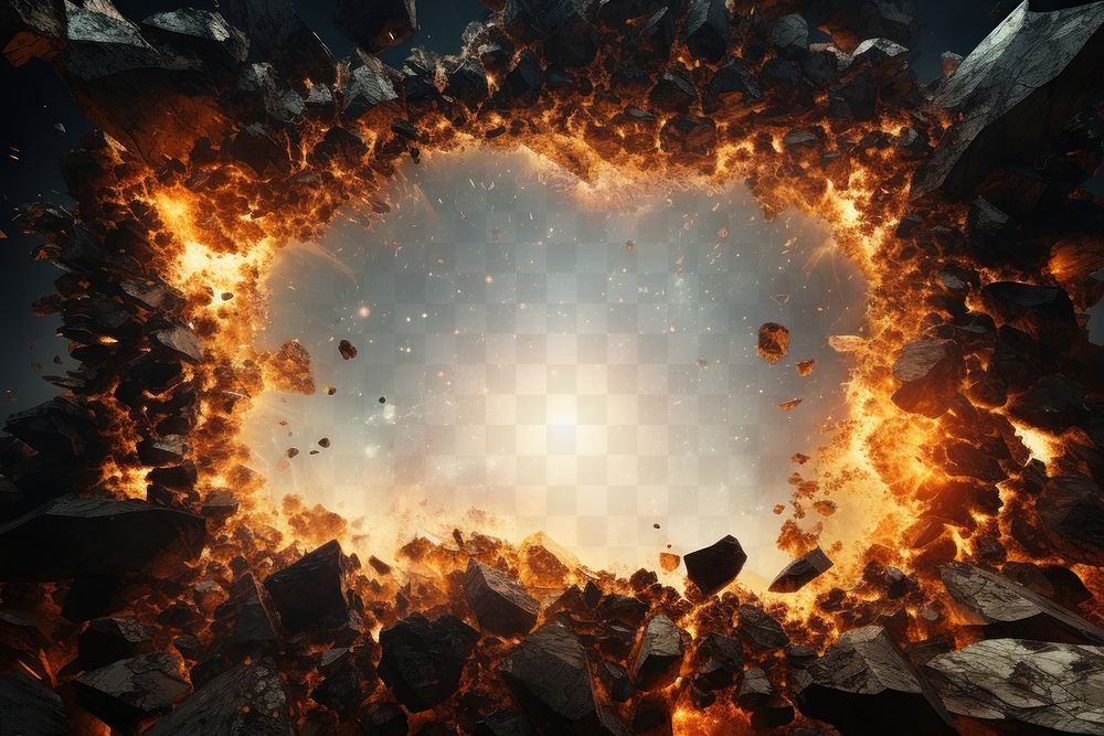 PNG Dramatic fire Explosion space destruction explosion