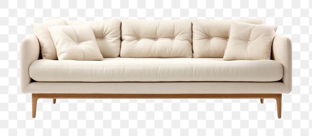 PNG Beige couch furniture cushion  