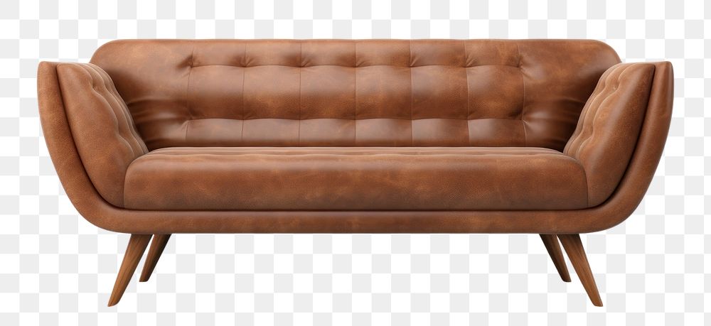 PNG Sofa furniture armchair leather. AI generated Image by rawpixel.