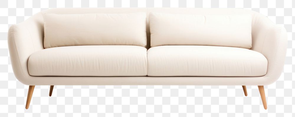 PNG Fabric beige couch furniture cushion white. 