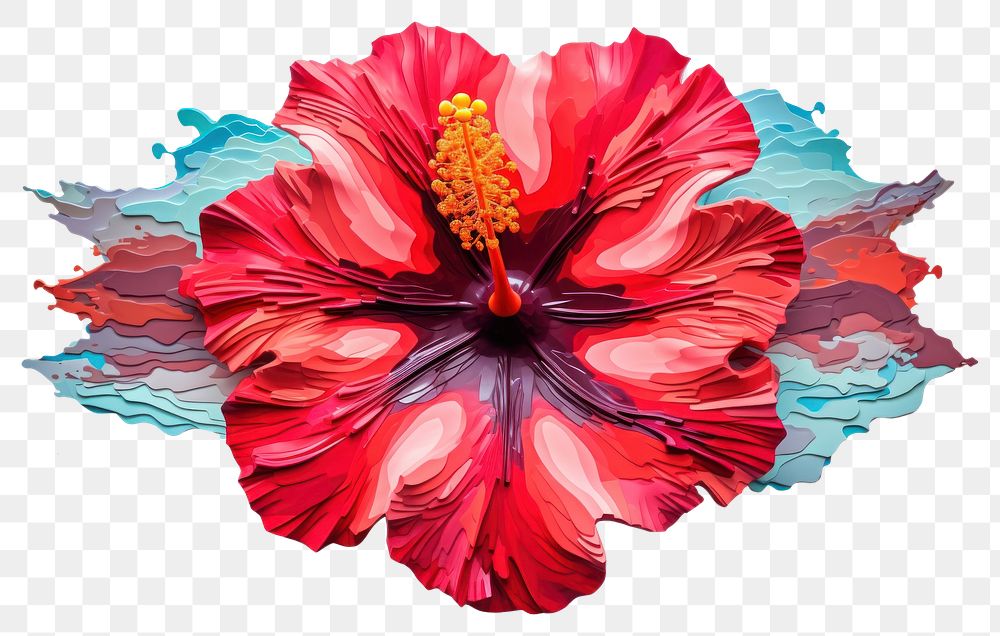 PNG Hibiscus flower plant white background inflorescence. AI generated Image by rawpixel.