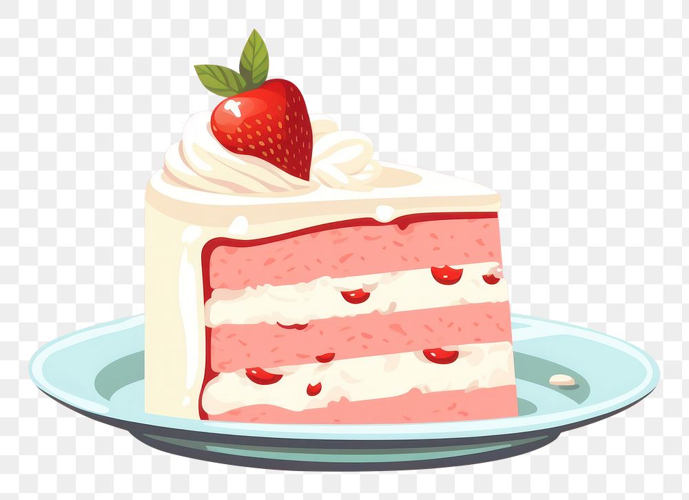 PNG Strawberry Cake strawberry cake dessert. AI generated Image by rawpixel.