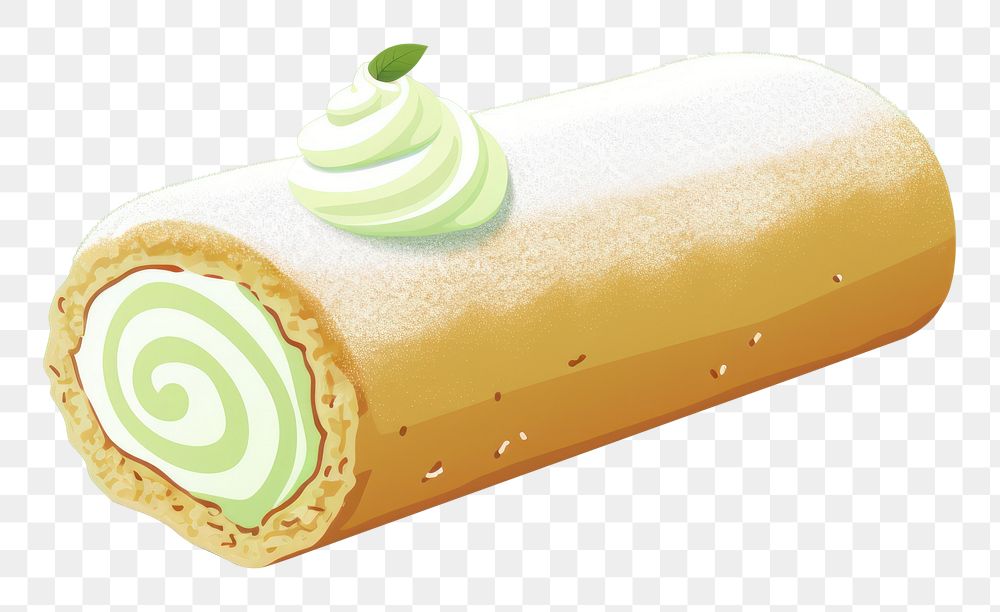 PNG Matcha cream roll dessert food cake. AI generated Image by rawpixel.
