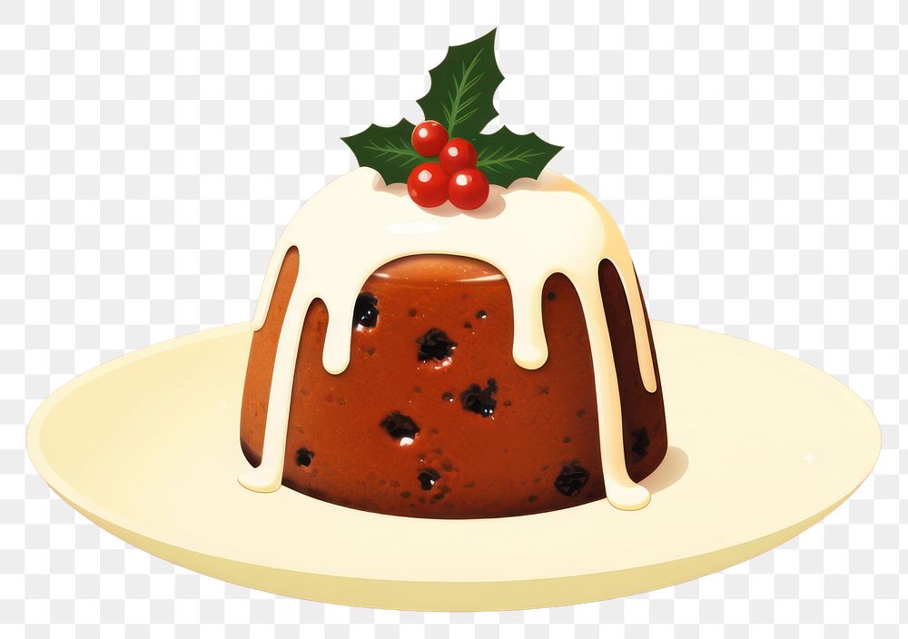 PNG Christmas pudding dessert food cake. AI generated Image by rawpixel.