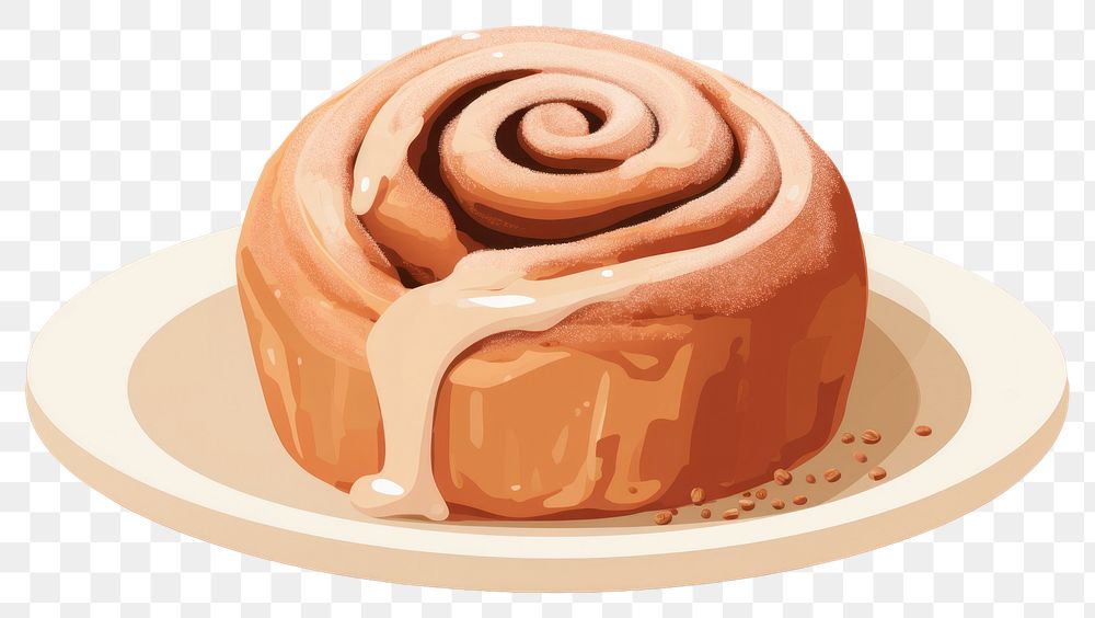 PNG Cinnamon roll dessert icing food. AI generated Image by rawpixel.