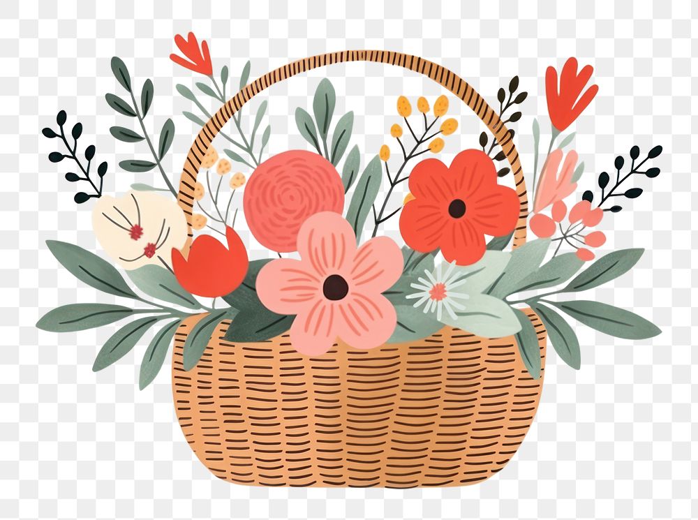 PNG Flower bouquet basket pattern plant. 