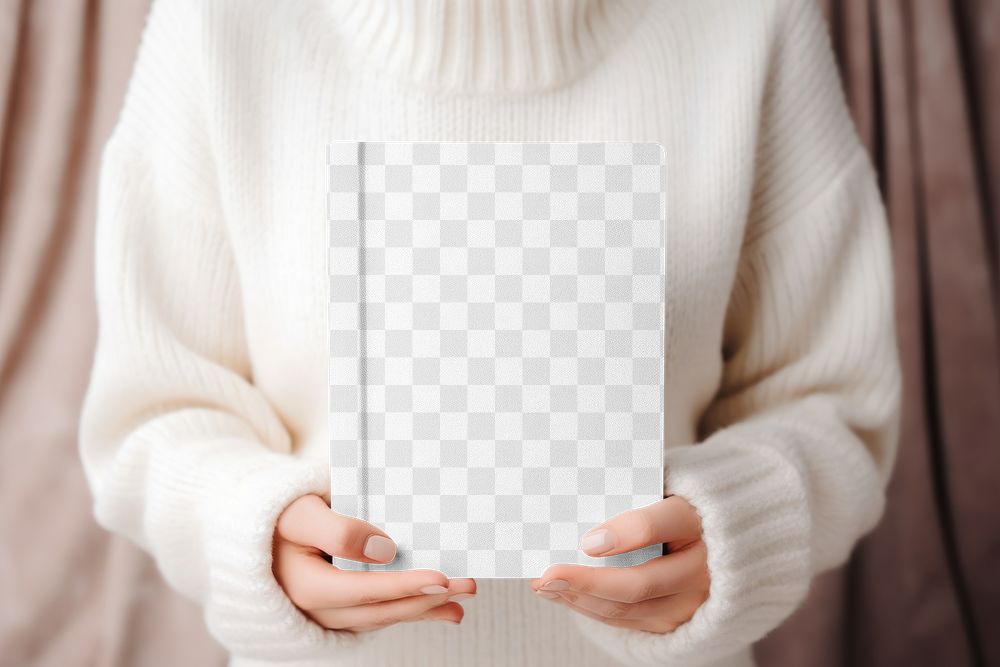 Book cover png mockup, transparent design