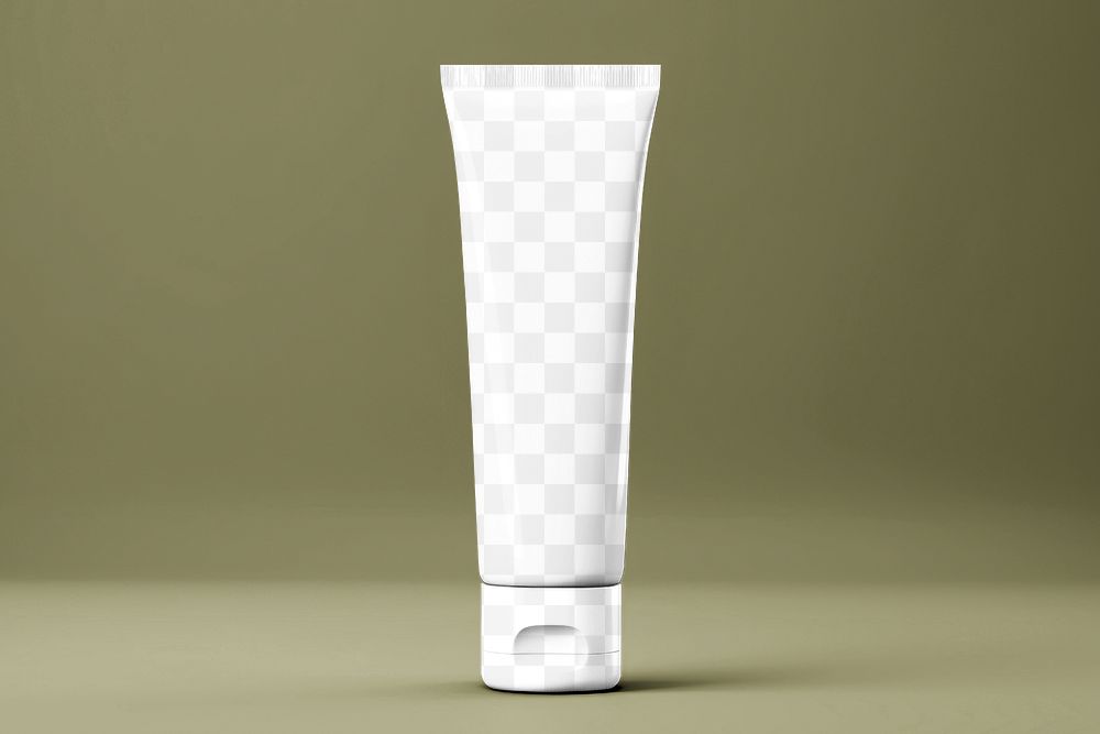 Skincare tube png mockup, transparent product packaging