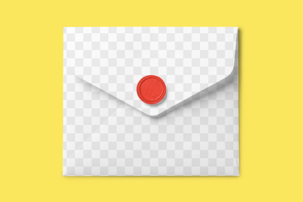Mail envelope png, transparent mockup