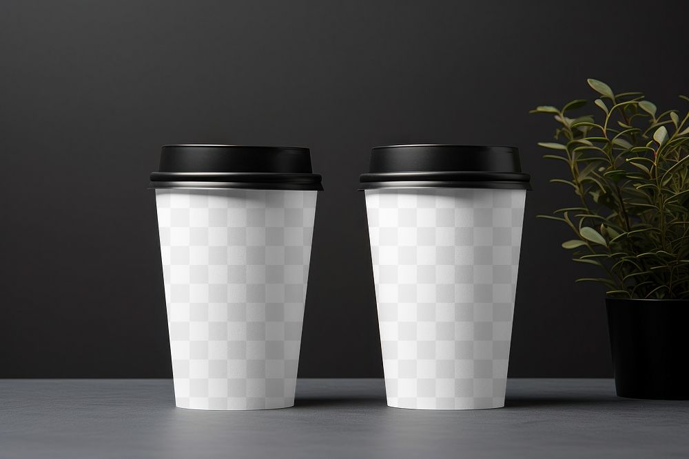 Paper coffee cup png mockup, transparent design