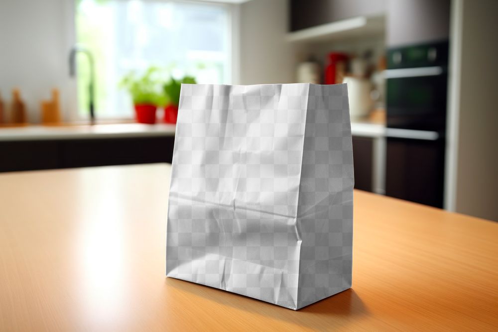 Paper bag png, transprent mockup