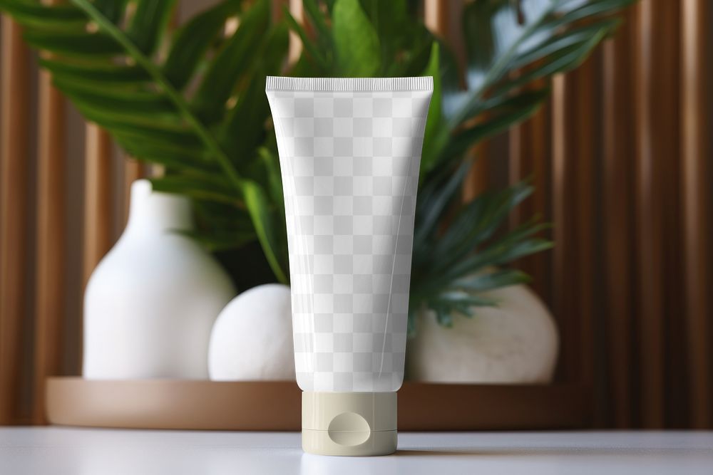 Skincare tube png mockup, transparent design