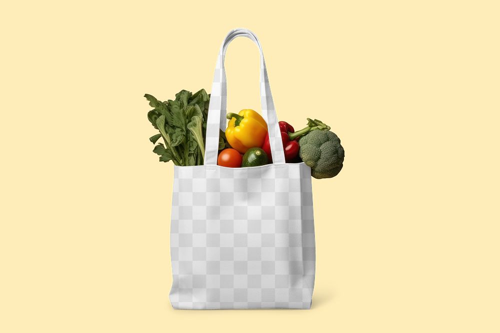 Grocery bag png, transprent mockup