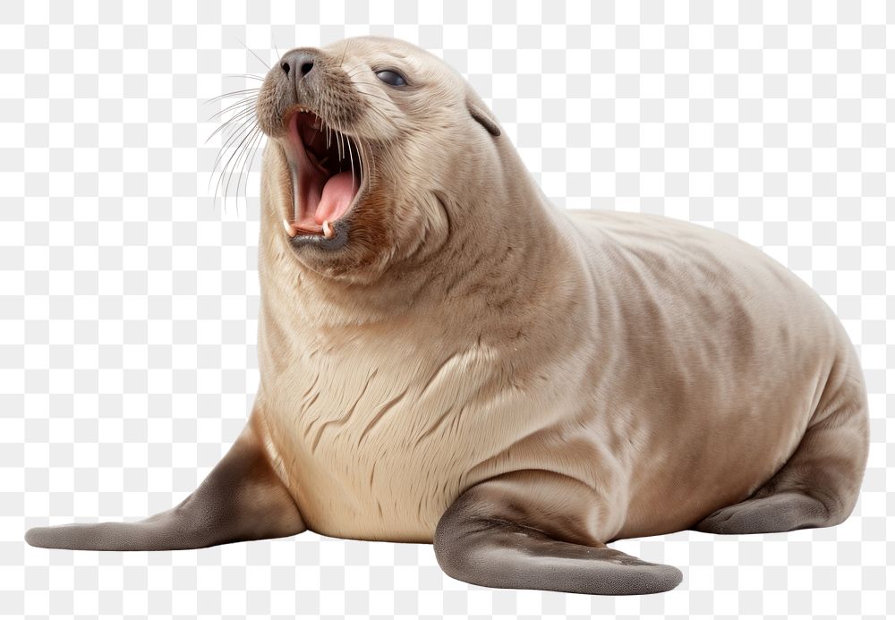 PNG Yawning seal wildlife animal mammal. 