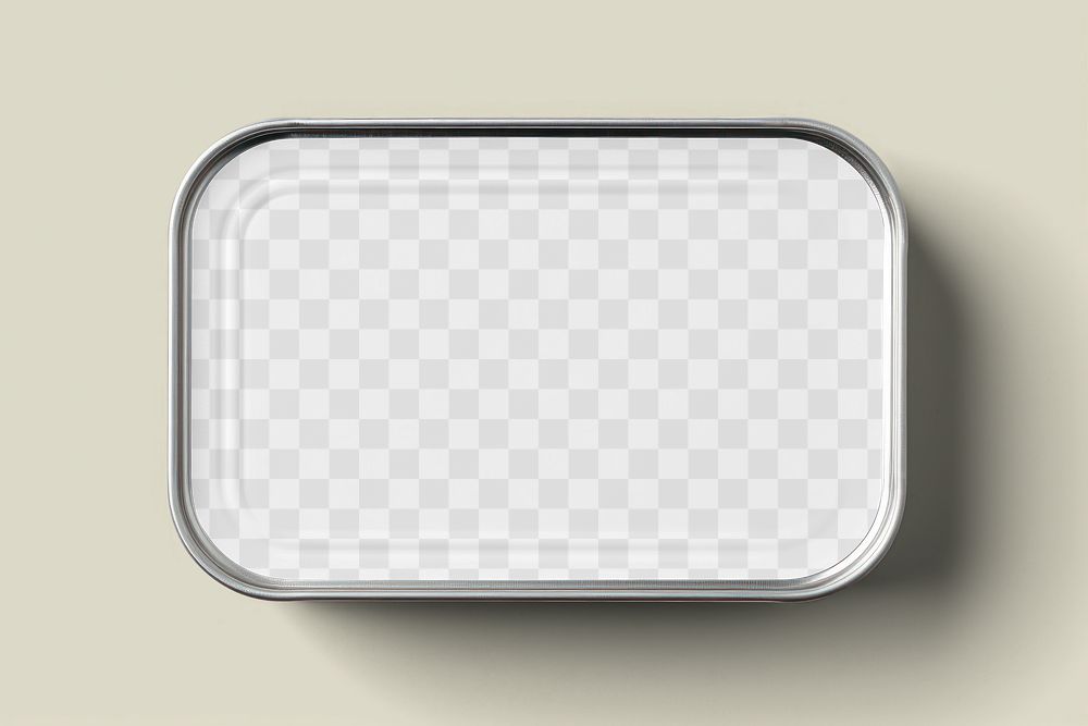 Flat tin png, transprent mockup