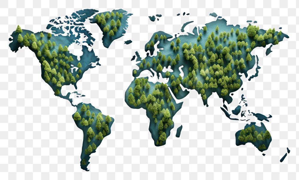 PNG Map world shape plant. AI generated Image by rawpixel.